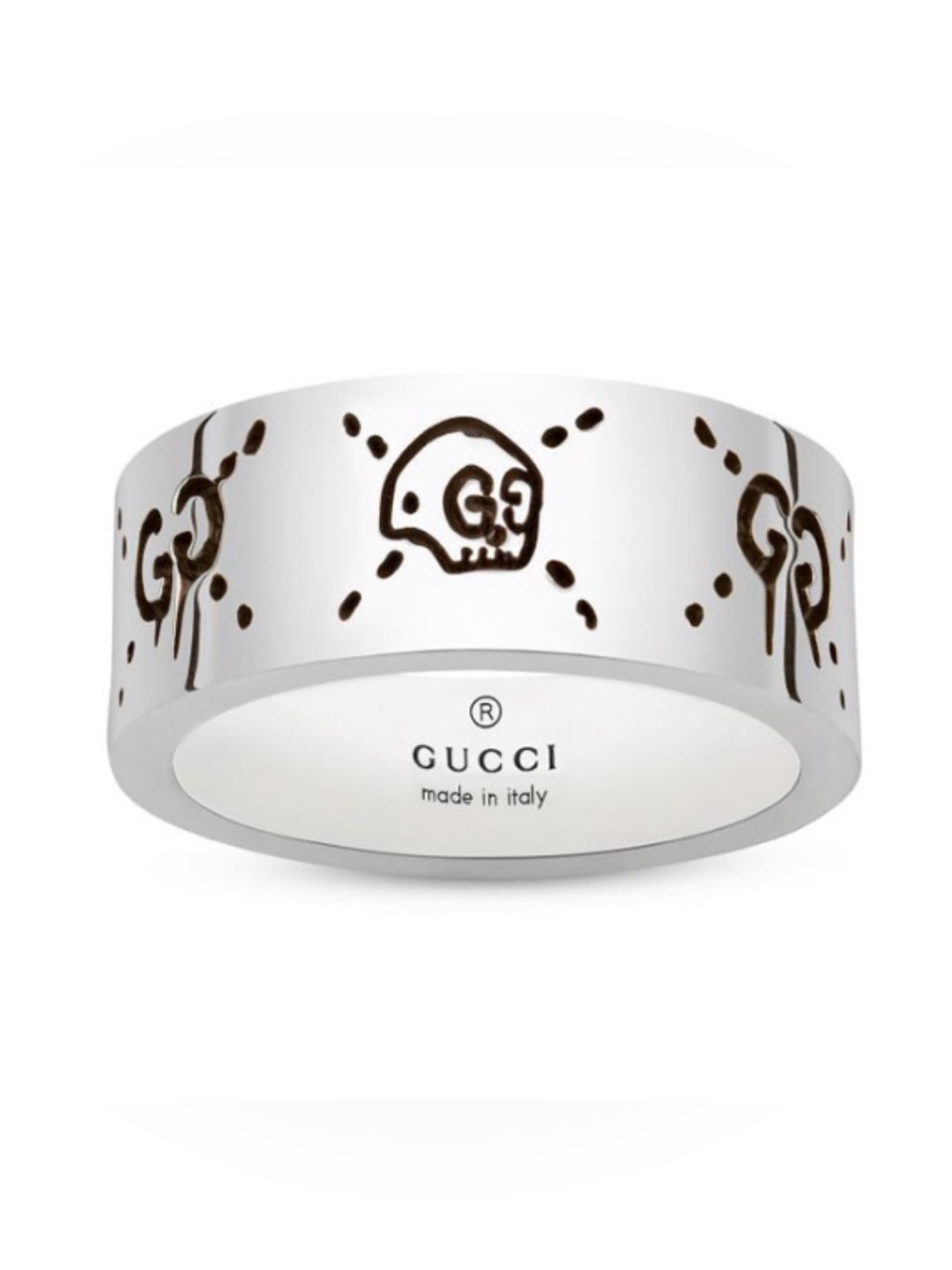 New Gucci wide Ring With Box sz 7.5 Guccissima WITH BOX